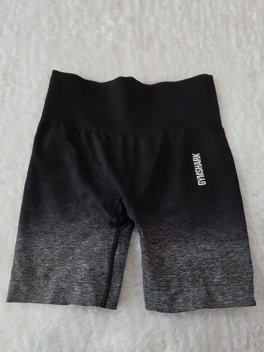 Gymshark Black to Gray Ombre High-Waist Athletic Shorts
